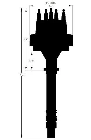 MSD Black Chevy V8 Pro-Billet Distributor with Vacuum Advance - 83613
